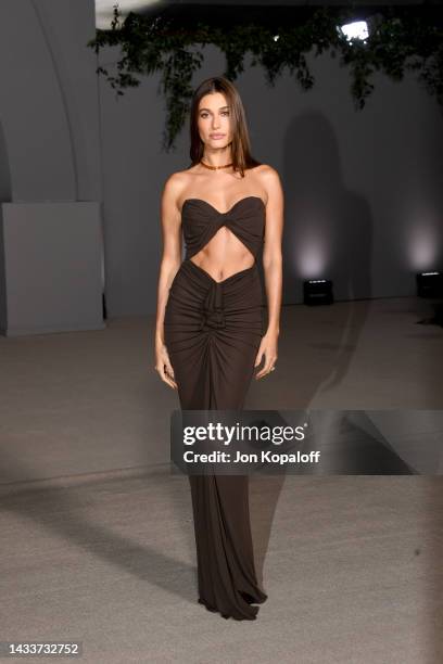 Hailey Bieber attends the 2nd Annual Academy Museum Gala at Academy Museum of Motion Pictures on October 15, 2022 in Los Angeles, California.