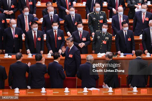 Chinese President Xi Jinping attends the opening session of the 20th National Congress of the Communist Party of China at the Great Hall of the...