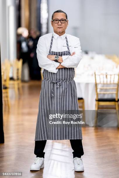 Masaharu Morimoto hosts Dinner with Esther Choi and Masaharu Morimoto at The National Arts Club on October 15, 2022 in New York City.