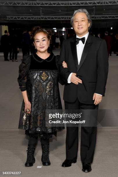 Miky Lee and Park Chan-wook attend the 2nd Annual Academy Museum Gala at Academy Museum of Motion Pictures on October 15, 2022 in Los Angeles,...