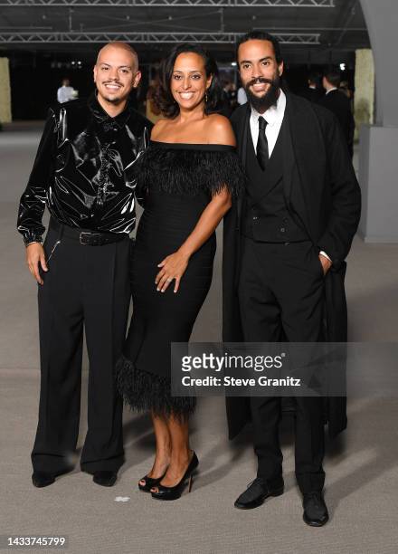 Evan Ross , his sister Chudney Ross and brother Ross Naess arrives at the 2nd Annual Academy Museum Gala at Academy Museum of Motion Pictures on...