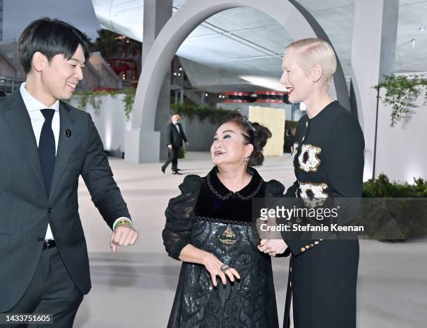 Honorees Miky Lee and Tilda Swinton attend the Academy Museum of Motion Pictures 2nd Annual Gala presented by Rolex at Academy Museum of Motion...