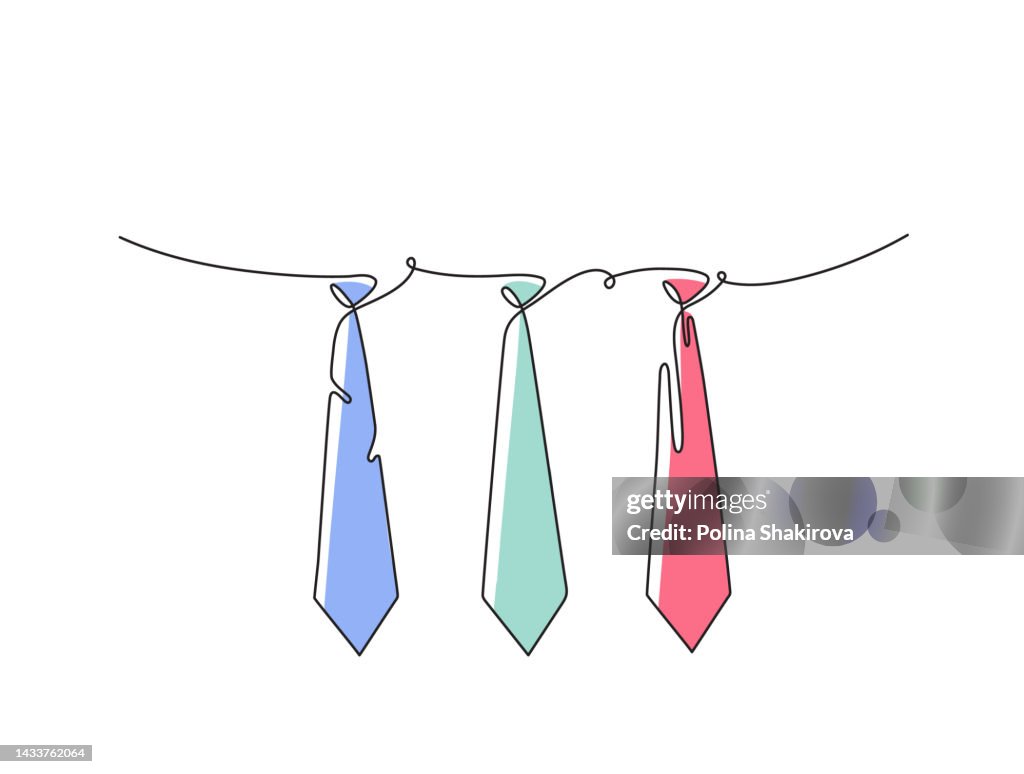 One line drawing of a Tie.