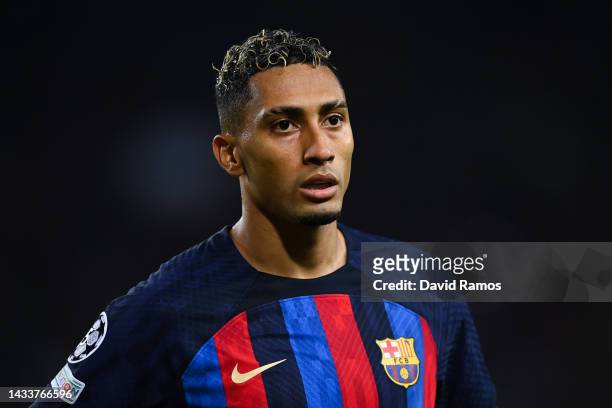 Rafinha of FC Barcelona looks on during the UEFA Champions League group C match between FC Barcelona and FC Internazionale at Spotify Camp Nou on...