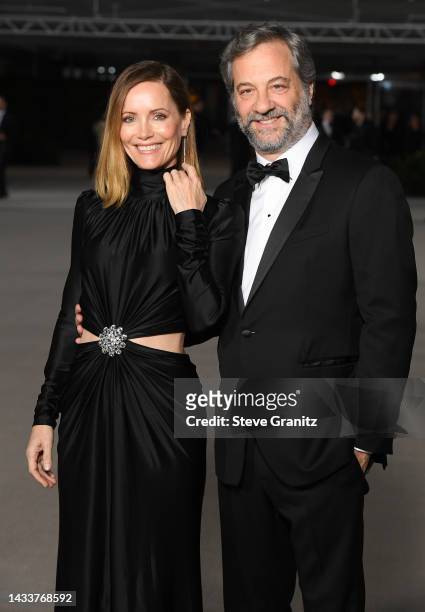 Leslie Mann and Judd Apatow arrives at the 2nd Annual Academy Museum Gala at Academy Museum of Motion Pictures on October 15, 2022 in Los Angeles,...