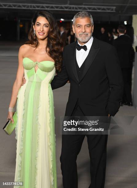 Amal Clooney and George Clooney arrives at the 2nd Annual Academy Museum Gala at Academy Museum of Motion Pictures on October 15, 2022 in Los...