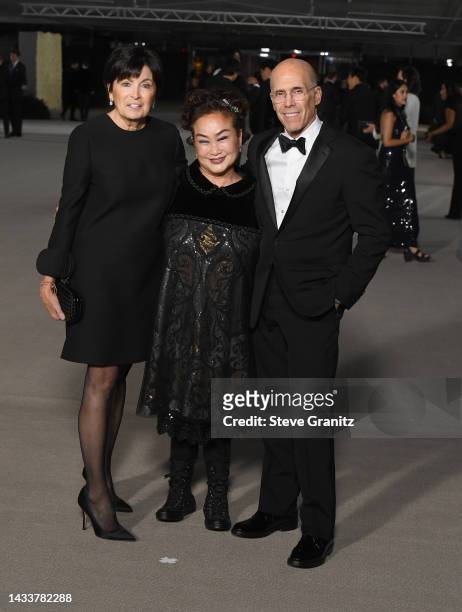 Jeffrey Katzenberg, Marilyn Katzenberg and Miky Leearrives at the 2nd Annual Academy Museum Gala at Academy Museum of Motion Pictures on October 15,...