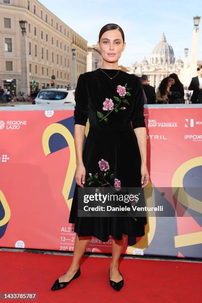 Catrinel Marlon attends the red carpet for "Ossa" at Alice Nella Città during the 17th Rome Film Festival at Auditorium della Conciliazione on...