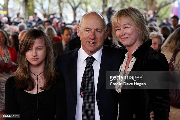 Mark Knopfler and his wife Kitty Aldridge attend the UK premiere of African Cats in aid of Tusk at The BFI Southbank on April 25, 2012 in London,...