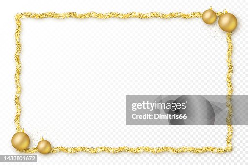 Tinsel festive frame. Christmas and New Year template with copy space. Tinsel festive frame. Christmas and New Year template with copy space.