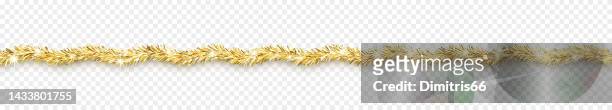 new year and christmas decoration. seamless tinsel garlands. - tinsel stock illustrations