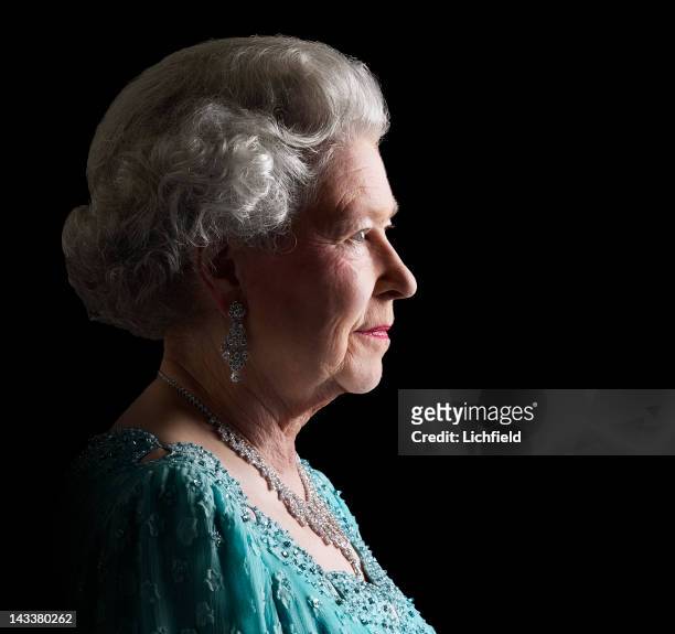 The Queen at Buckingham Palace on 26th November 2001. Part of a series of photographs taken to commemorate the Golden Jubilee in 2002.