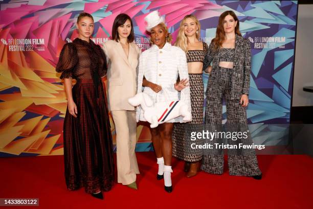 Madelyn Cline, Jessica Henwick, Janelle Monáe, Kate Hudson and Kathryn Hahn attend the “Glass Onion: A Knives Out Mystery” Photocall during the 66th...