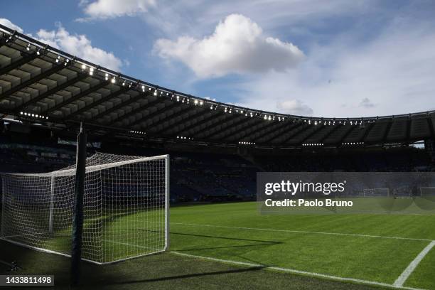 General view inside the stadium prior to the Serie A match between SS Lazio and Udinese Calcio at Stadio Olimpico on October 16, 2022 in Rome, Italy.