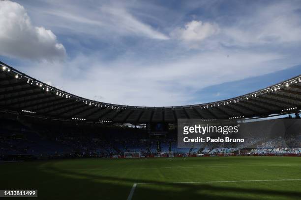 General view inside the stadium prior to the Serie A match between SS Lazio and Udinese Calcio at Stadio Olimpico on October 16, 2022 in Rome, Italy.