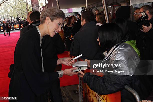 Sophie Darlington attends the UK premiere of African Cats in aid of Tusk at The BFI Southbank on April 25, 2012 in London, England.