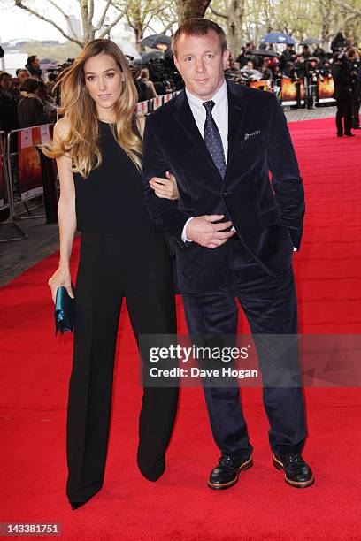 Jacqui Ainsley and Guy Ritchie attend the UK premiere of African Cats in aid of Tusk at The BFI Southbank on April 25, 2012 in London, England.