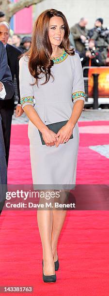 Catherine, Duchess of Cambridge attend the UK Premiere of 'African Cats' in aid of Tusk at BFI Southbank on April 25, 2012 in London, England.