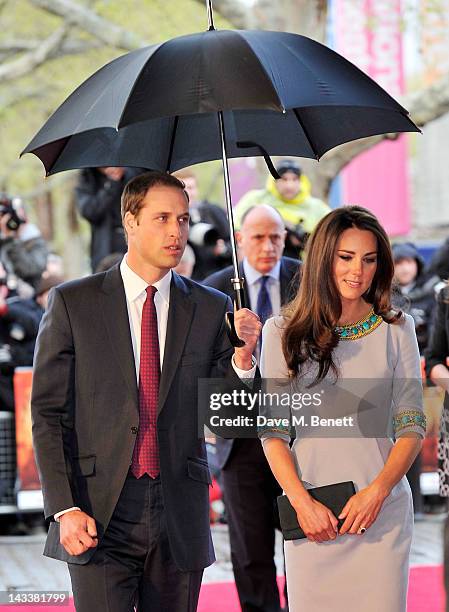 Prince William, Duke of Cambridge and Catherine, Duchess of Cambridge attend the UK Premiere of 'African Cats' in aid of Tusk at BFI Southbank on...