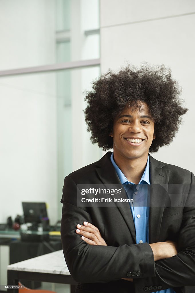 Smiling Black businessman