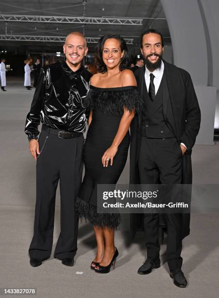 Evan Ross, Chudney Ross, and Ross Naess attend the 2nd Annual Academy Museum Gala at Academy Museum of Motion Pictures on October 15, 2022 in Los...