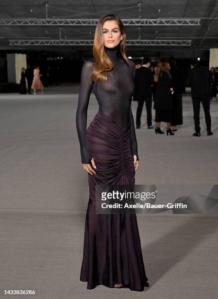 Kaia Gerber attends the 2nd Annual Academy Museum Gala at Academy Museum of Motion Pictures on October 15, 2022 in Los Angeles, California.