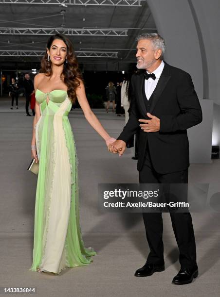 Amal Clooney and George Clooney attend the 2nd Annual Academy Museum Gala at Academy Museum of Motion Pictures on October 15, 2022 in Los Angeles,...