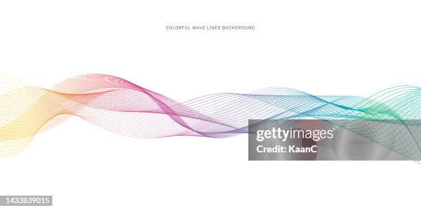 colorful wave lines on white background. multi colored curved wavy lines. color flow wave for design brochure, website, flyer vector stock illustration - abstract twisted multicolored shape stock illustrations
