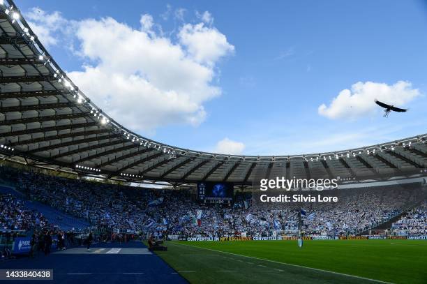 General view inside stadium prior the Serie A match between SS Lazio and Udinese Calcio at Stadio Olimpico on October 16, 2022 in Rome, Italy.