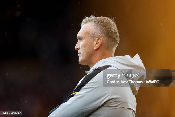 Steve Davis, Interim Head Coach of Wolverhampton Wanderers looks on during the Premier League match between Wolverhampton Wanderers and Nottingham...