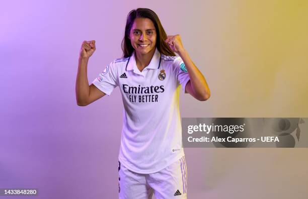 Vaitiare Kenti Robles Salas of Real Madrid CF poses for a photo during the Real Madrid CF UEFA Women's Champions League Portrait session at...