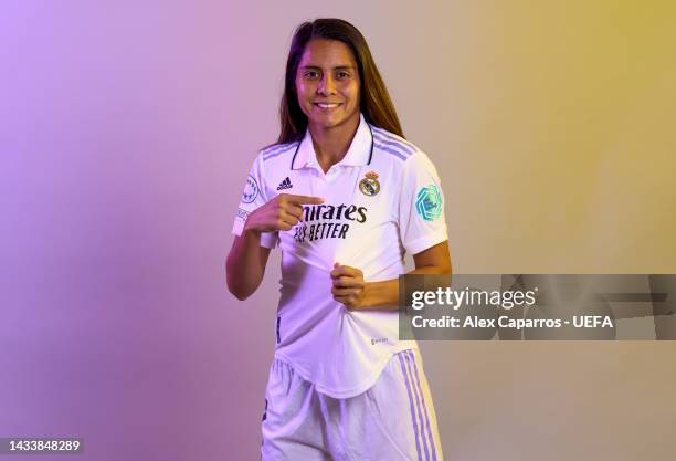 Vaitiare Kenti Robles Salas of Real Madrid CF poses for a photo during the Real Madrid CF UEFA Women's Champions League Portrait session at...