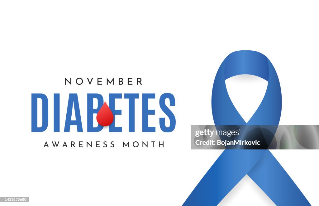 Diabetes Awareness Month Karte, Banner, November. Vektor