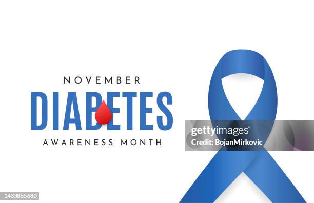 diabetes awareness month card, banner, november. vector - diabetes month stock illustrations