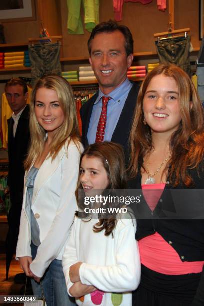 Amanda Hearst, Robert F. Kennedy, Jr., daughter Kyra Kennedy and daughter Kick Kennedy attend a Riverkeeper event hosted by David Lauren at Ralph...