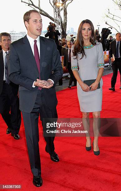 Prince William, Duke of Cambridge and Catherine, Duchess of Cambridge attend the UK Premiere of 'African Cats' in aid of Tusk at BFI Southbank on...