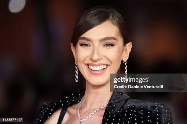 Stella Egitto attends the red carpet for "La Divina Cometa" and "Il Maledetto" during the 17th Rome Film Festival at Auditorium Parco Della Musica on...