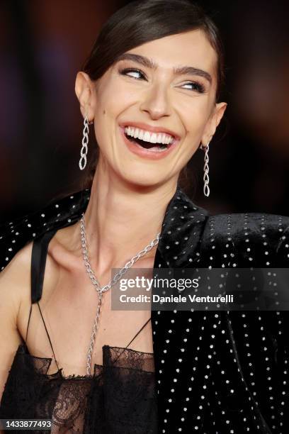 Stella Egitto attends the red carpet for "La Divina Cometa" and "Il Maledetto" during the 17th Rome Film Festival at Auditorium Parco Della Musica on...