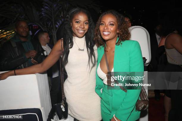 Marsha Thompson and Eva Marcille attend Bravocon After Hours at Brooklyn Chop House on October 15, 2022 in New York City.