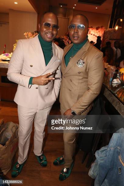 Andre Von Boozier and Antoine Von Boozier attend The Bridal Shower With Lil Mama on October 15, 2022 in New York City.