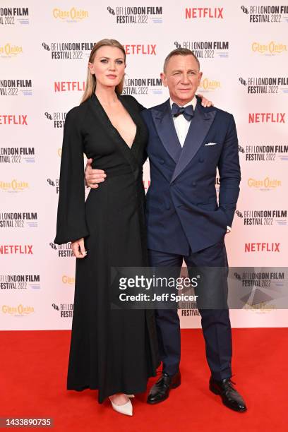 Ella Loudon and Daniel Craig attend the "Glass Onion: A Knives Out Mystery" European Premiere and Closing Night Gala during the 66th BFI London Film...