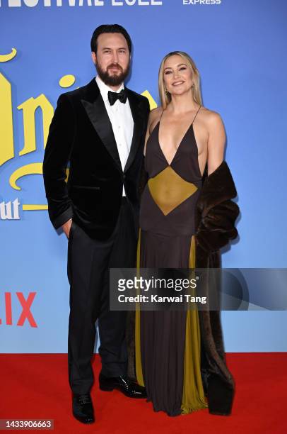 Danny Fujikawa and Kate Hudson attend the "Glass Onion: A Knives Out Mystery" European Premiere Closing Night Gala during the 66th BFI London Film...