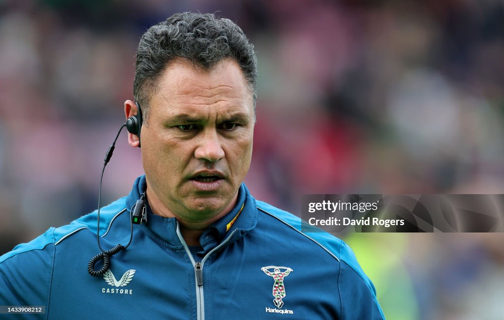 Matson Rugby Tabai Matson, the head coach of Harlequins looks on during the... News ...