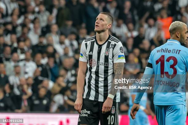 Wout Weghorst of Besiktas during the Turkish Super Lig match between Besiktas and Trapzonspor at Stadion Vodafone Park on October 16, 2022 in...