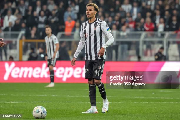 Dele Alli of Besiktas during the Turkish Super Lig match between Besiktas and Trapzonspor at Stadion Vodafone Park on October 16, 2022 in Istanbul,...