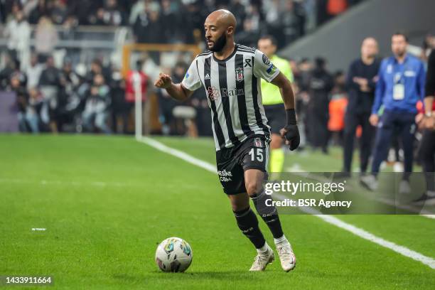 Nathan Redmond of Besiktas during the Turkish Super Lig match between Besiktas and Trapzonspor at Stadion Vodafone Park on October 16, 2022 in...