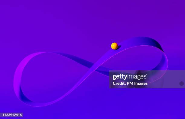 infinity concept in purple and yellow - data continuity stock pictures, royalty-free photos & images
