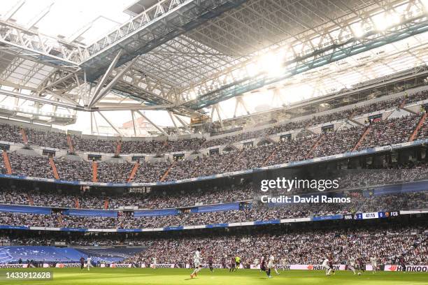 General view of the stadium during the LaLiga Santander match between Real Madrid CF and FC Barcelona at Estadio Santiago Bernabeu on October 16,...