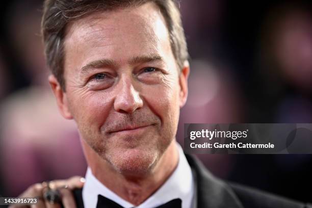 Edward Norton attends the "Glass Onion: A Knives Out Mystery" European Premiere Closing Night Gala during the 66th BFI London Film Festival at The...