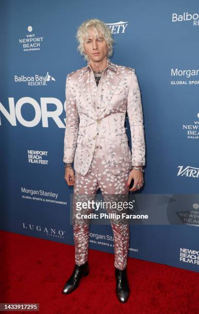 Machine Gun Kelly attends the 2022 Newport Beach Film Festival honors program and Variety's 10 actors to watch at The Balboa Bay Club and Resort on...